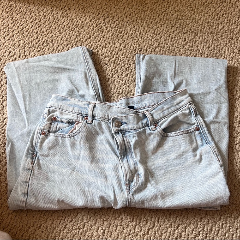 AE Strigid Highest Waist Crossover Baggy Straight Jean Women's